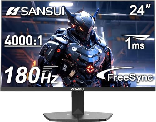 24 pulgadas Gaming Monitor SANSUI,165Hz IPS Monitor conDisplayPortHDMI*2 puertos,FHDMonitor ordenador ajustable en inclinaciónVESA Monte Cuidado los ojos sin marco (ES-G24X5 Cable HDMI 1,5 m incluido)