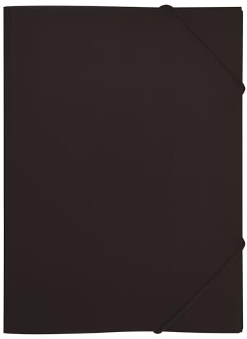 RAYLU PAPER - Ordner mit elastischen Gummibändern und Klappen, A4-Format, Dokumentenmappe für Büro und Schule, aus 100% recycelbarem Polypropylen (A3, Schwarz)