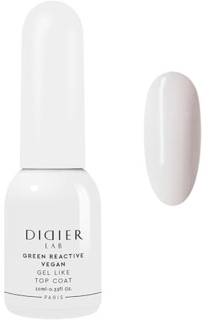 Didier Lab - Premium Vernis Top Coat Brillant - Ingrédients d'Origine Naturelle - Vernis Bio 25-Free - Vegan Vernis Longue Tenue Sans Lampe UV - Vernis Transparent - Top Coat Effet Gel 10ml