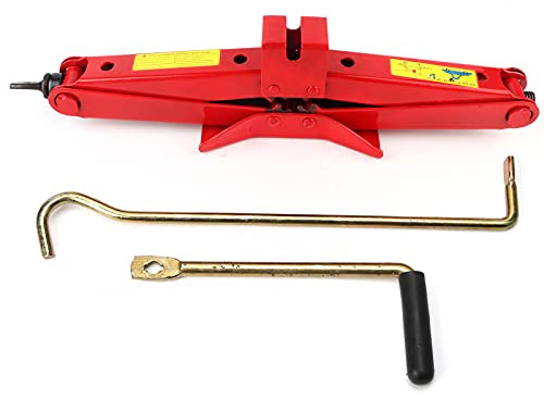 Gato de Tijera, Kit de Gato Compacto para Automóvil Herramienta de Elevación con Mango de Hierro para Neumáticos de Maletero de Automóvil Profesional Estabilizador de Remolque RV Gato(2T)