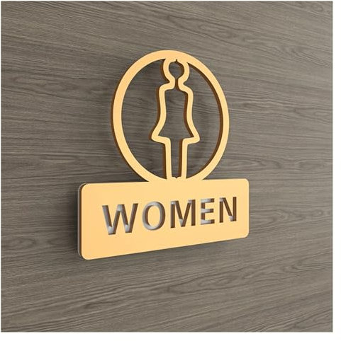 Signalisation des Toilettes Acrylique creux créatif salle de bain signalisation toilettes mâle et femelle toilette signalisation WC haut de gamme Club hôtel porte coulissante autocollant signe pour Ma