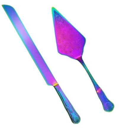 Set di Coltelli e Server per Torte Nuziali, Personalizzata Paletta Torta Cake Server Set in Acciaio Inossidabile, Taglio per Torte, Taglia Torta Paletta Tagliatorta, Matrimoni, Compleanni ，Natale