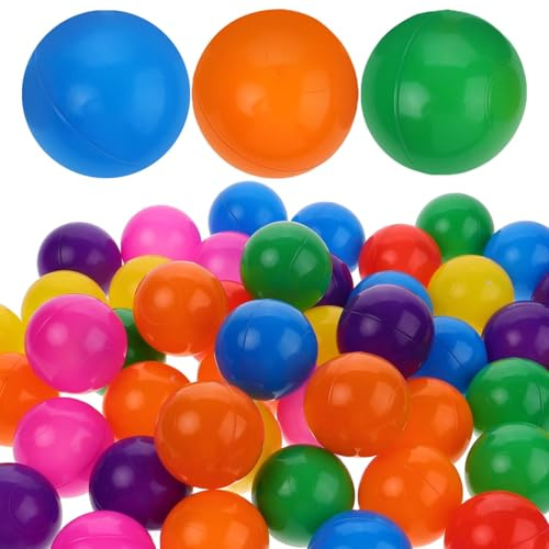 JOINPAYA 50piezas Bolas De Ocean para Niño Niña Juguetes Plásticos Resistentes para Piscinas y Interiores Unidades Brillantes para Fiestas y Desarrollo Sensorial