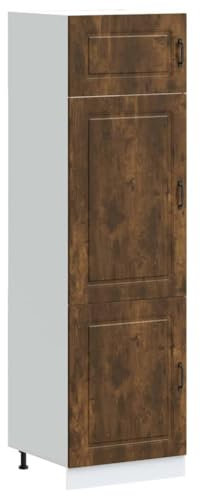 vidaXL Köksskåp Kalmar rökfärgad ek konstruerat trä, vit köksskåp, kök sideboard skåp, organisera köksskåp, högt köksskåp, fristående köksenhet