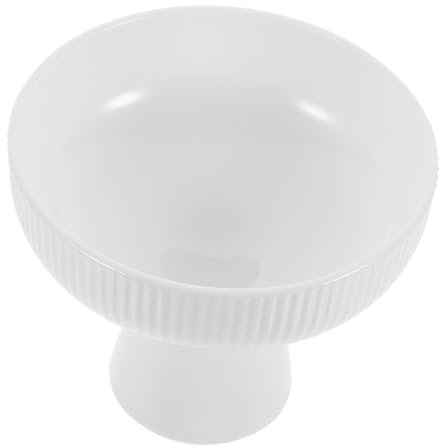 KICHOUSE Ciotola Dessert in Ceramica Nordic Style Con Piedini Versatile Per Gelato Frutta e Pudding Contenitore Decorativo Per Cucina e Feste Bianco Facile Da Pulire