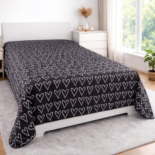 MALIKA® Tagesdecke 220x240 für Betten Überwurfdecke Bettüberwurf Tagesdecke Bett Sofaüberwurf, Größe:220x240 cm, Herzen