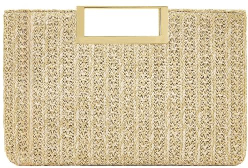 Milisente Women's Clutch Bag Elegant Evening Wedding Handbag Top Handle | Formal Party Purse, Glossy Vegan Leather, Gold Metal Handle, Crossbody Shoulder Bag, Detachable Strap, Gift Ideal