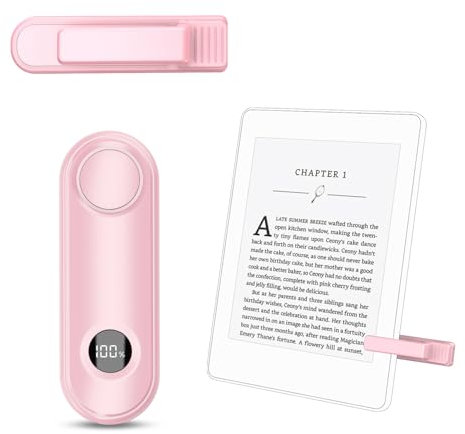 RF Remote Control Page Turner for Kindle Paperwhite Scribe Oasis Accessories, Clicker Page Turner for iPhone,Tablets Reading Camera Video Record Remote Triggers,Pink