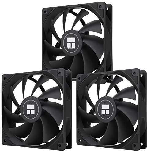 TR-TL-C12C X3 CPU Fan 120mm Case Cooler Fan, 4pin PWM Silent Computer Fan With S-FDB Bearing Included, up to 1550RPM cooling fan（3 quantities）