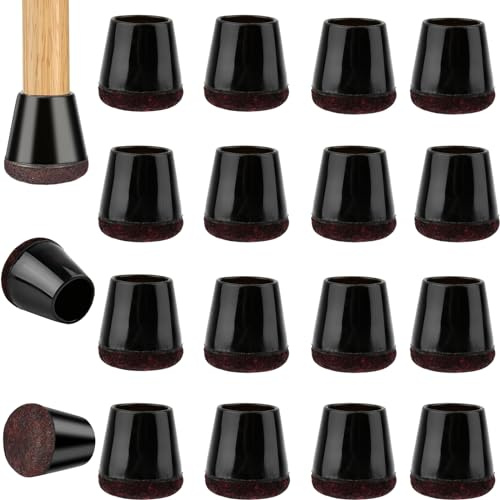16PCS Silicone Chair Leg Floor Protectors with Felt Pads, Anti-Noise Chair Leg Protectors, Chair Leg Pads, No Scratches, Floor Protectors for Furniture Legs (Fit:15-21mm)