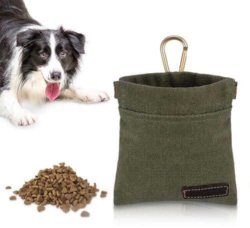 dinghaole Sac à Friandises pour Chien, Sac de Dressage pour Chien, Sacs à collation pour Chiens Auto-scellants, Pochette Friandise Chient Léger et Résistant à l'eau, pour l'éducation Canine Extérieur