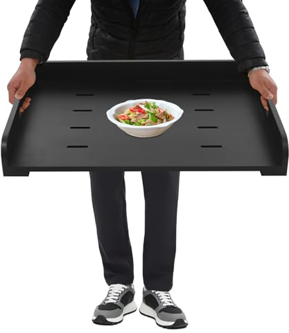 Stove Top Cover with Cooling Holes, Multifunctional Hob Covers for Gas Cookers, Durable Kitchen Tray for Countertop Protection and Storage, for Small Apartments, RV, Black