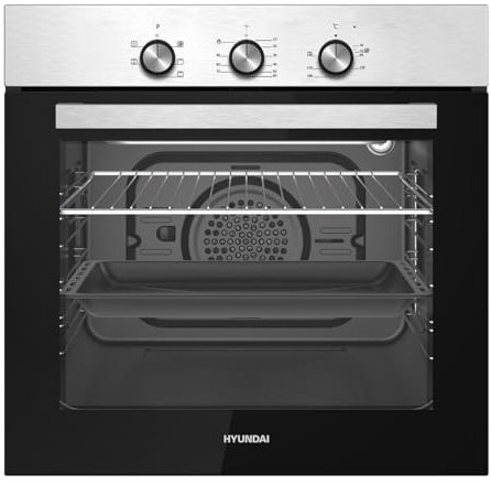 Hyundai Horno Multifunción con Ventilador Inox HHM4700X. Capacidad 60 Litros, 2300 W, 5 Programas, Interior Esmaltado, Fácil Limpieza, Eficiencia Energética Clase A