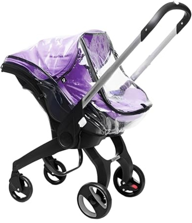 Doona Rain Cover, Rain Cover Pram for Doona Car Seat Stroller, Raincover for Stroller with Easy Access Zipper, Transparent PVC Raincover Accessories, Windproof and Waterproof