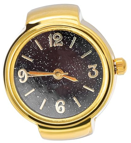 VALICLUD Retro Digitale Ringuhr mit Quarzuhrwerk Modischer Elastischer Fingerschmuck für Damen und Herren Schwarzes Mattiertes Stilvolles für Geburtstag und Weihnachten