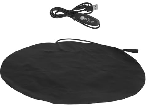 SUPVOX Tapis Chauffant pour Animaux de Compagnie Électrique USB, Coussin Chauffant pour Chaton et Chiot en PU Cuir 28 Cm Rond, Température Réglable, Usage Intérieur et Extérieur, Petit