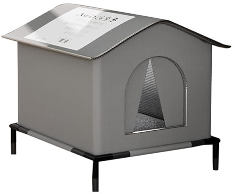 ETUCYNG Isolierte Winter-Katzenhütte 36x36x36cm Oxford-Stoff Geschlossenes Katzenhaus Für Garten, Balkon Und Terrasse - Frostsicher, Bissfest Und Ganzjährig Nutzbar Für Streunerkatzen