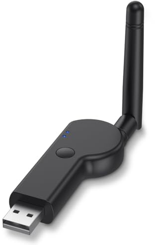 AMSLSIU Adaptador de Audio inalámbrico con Antena Externa Televisión Reproductor de CD Transmisor Velocidad rápida 5.2 Compatible con Bluetooth