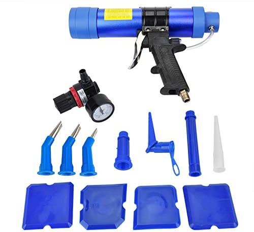 Cufaee Glass Glue Gun with Air Pressure Regulating Valve, 310ML Caulk Gun Cartridge Hand Air Caulking Gun, Applicator Glass Gluing Tool