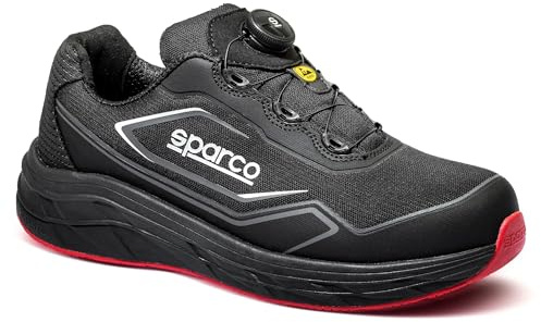 Sparco Teamwork Rotor Scarpe Antinfortunistiche Uomo S3 ESD HRO Basse. Chiusura Rapida rotore A-Top, idrorepellenti, Metal Free, Suola HRO, EU 46