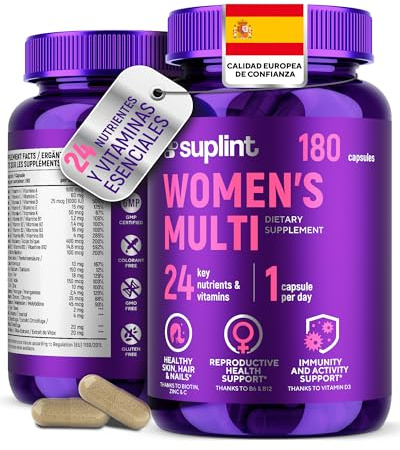 Multivitaminas Mujer Alta Potencia – Complejo A-Z con Vitamina B6, Hierro, Zinc y Vitex – 180 Cápsulas – Multivitamínico Mujer Completo con Vitaminas y Minerales