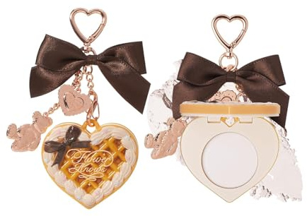 Poudre fixante Sweetie Bear Collection Flower Know, charms mignons pour sac à main et porte-clés, poudre compacte et houppette pour maquillage et fixation, effet flouteur des pores (Cookie)