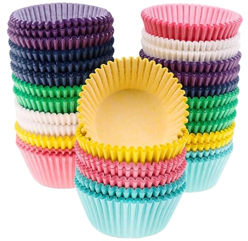 SHINEOFI 800 Caissettes à Cupcakes en Papier Sulfurisé Multicolores Taille Standard Barrière Anti-Huile Adaptées pour Muffins Truffes et Pâtisseries pour Anniversaires et Mariages