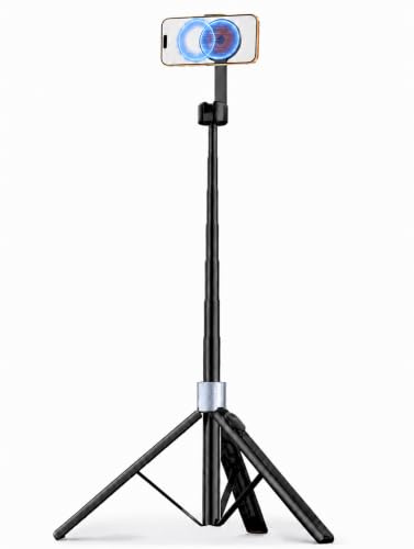 ANXRE 71/180cm Magnetic Phone Tripod with Tripod Head, Extendable Selfie Stick for Cell Phone, Travel Tripod Stand with Rechargeable Remote Compatible with iPhone Android