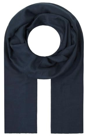 Majea Tuch Lima schmal geschnittenes Damen-Halstuch leicht uni einfarbig dünn unifarben Schal weich Sommerschal Übergangsschal, 180cm x 50cm, Navy