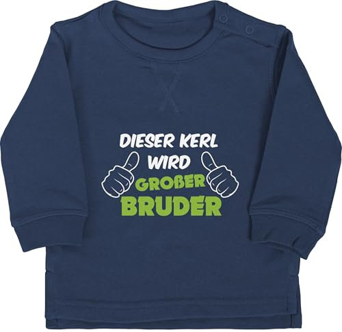 Shirtracer Baby Pullover Jungen Mädchen - Dieser Kerl Wird großer Bruder - 6/12 Monate - Navy Blau - 2024 Brother Big Pulli grosser große brüder groser Oberteil Bruder großen Geschenk für Bald Grosse