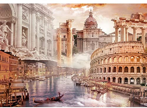 Runa Art Photo Wallpaper Italy Rome Venice Modern Non-Woven Living Room Bedroom Wall Decoration - Made in Germany - Brown 9461010a