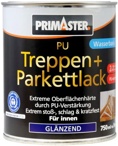Primaster PU Treppen- und Parkettlack 2 in 1 750ml Farblos Glänzend Dielenlack