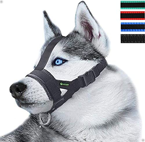 Hund Munkorg I Nylon Med Huvudrem För Små, Medelstora, Stora Hundar, Hållbara Och Justerbara Hundmunkorgar För Att Förhindra Bitning, Tugga Och Skällande (XL, Svart)