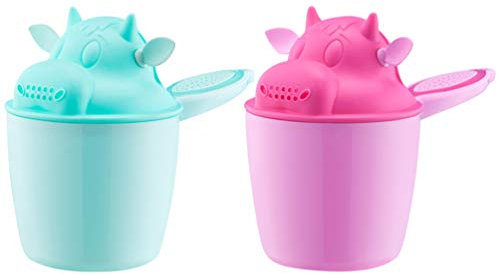 TOYANDONA 2st Shampoo-becher Baby-shampoo Wasserfallspüler Wasserfallbecher Für Die Baby- -versorgung Badspüler Haarbecher Waschen Duschtasse Kind Ein Bad Nehmen Tpe Die Kuh