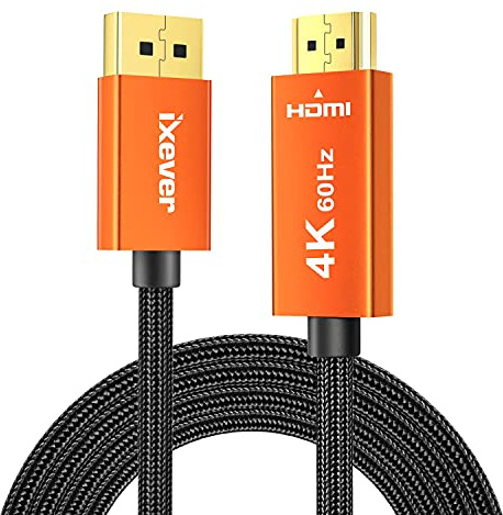 IXEVER Câble DisplayPort vers HDMI de 3 m, 3 m, port d'affichage 4 K vers HDMI 4 K @ 60 Hz [plaqué or, coque en aluminium] en nylon tressé unidirectionnel DP vers HDMI pour moniteur HDTV et projecteur