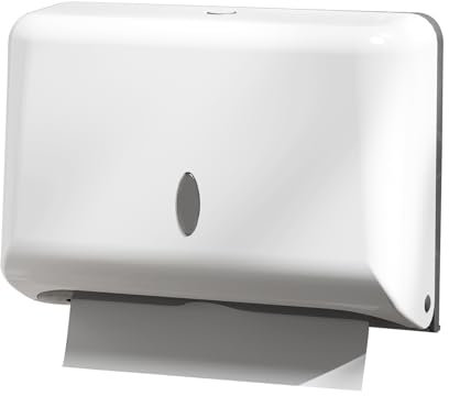 NICEME Dispenser Carta Asciugamani,dispenser salviette bagno da muro,Tovaglioli Piegati a Z ed Intercalati dispenser asciugamani carta,Può Contenere Fino A 200 Fogli -Bianco