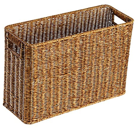Baoblaze Rattan-ähnlicher Zeitschriftenkorb Multifunktionaler Organizer-Korb-Aufbewahrung für das Aufenthaltsraum, Dunkelbraun