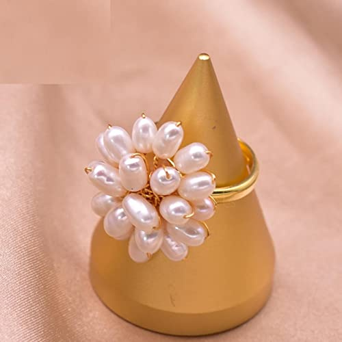 SALAN Anillo En Forma De Corazón De Perla Rosa De Agua Dulce Natural De Plata De Ley 925 para Mujer Joyería Fina De Boda