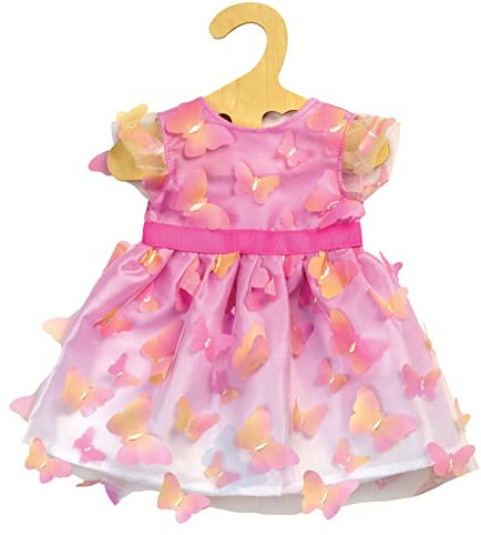 Heless 1252 - Puppenkleidung im Design Miss Butterfly, edles Tüllkleid im Ombré-Look mit flatternden Schmetterlingen für Puppen und Kuscheltiere der Größe 28 - 35 cm