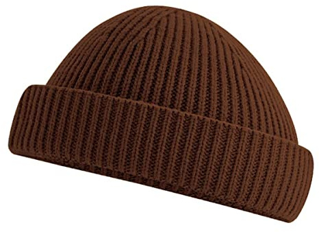 Roughtex Fischermütze Fisherman Beanie kurz Docker Mütze | Einheitsgröße Damen Herren - grob gestrickt - doppelter Umschlag - recycelter Polyester – flache Kuppe