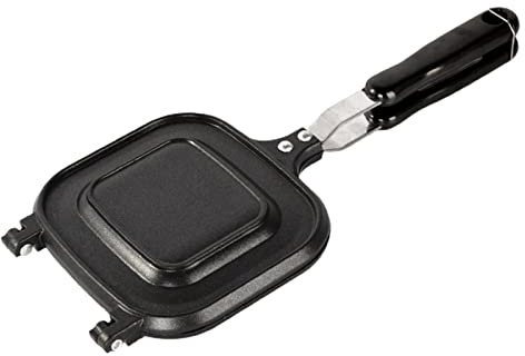 AAGAZA Sandwiches Maker Double Sided with Handle Non Stick Breakfast Press Pan Bread Toast Maker for Induction Cooker Kitchen Indoors and Outdoors/917