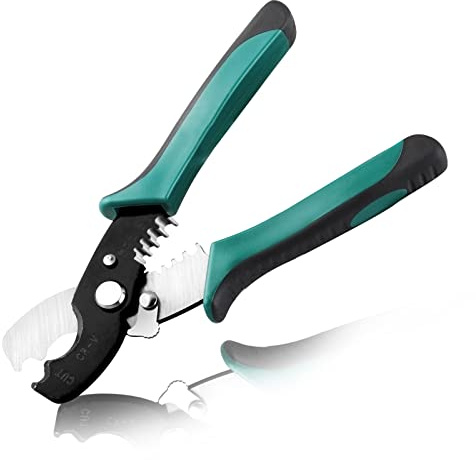 LEONTOOL Wire Cable Cutters Strippers with Safety Lock, Precision Wire Strippers 8-14 AWG, Heavy Duty Wire Cutters Multi-Function Hand Tool for Aluminum, Copper, Wire, and Communications Cable