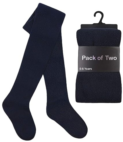 ZRWASKA® Lot de 2 paires de collants unis en coton épais et chaud pour l'hiver - Collants unis super doux pour une utilisation quotidienne