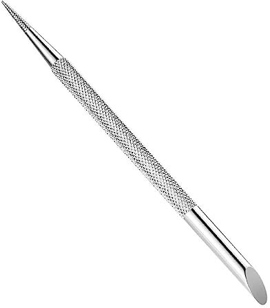 Repousse-cuticules à double tête - Outil de pointillage en acier inoxydable - Outil de manucure et de pédicure - Repousse-cuticules en bois - Repousse-cuticules en verre et lime