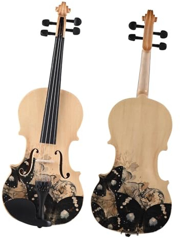 strumento violino 4/4 Violino Acustico Topboard In Tiglio Bordo Posteriore In Acero Scorrimento Con Custodia Arco Violino Per Studenti Principianti