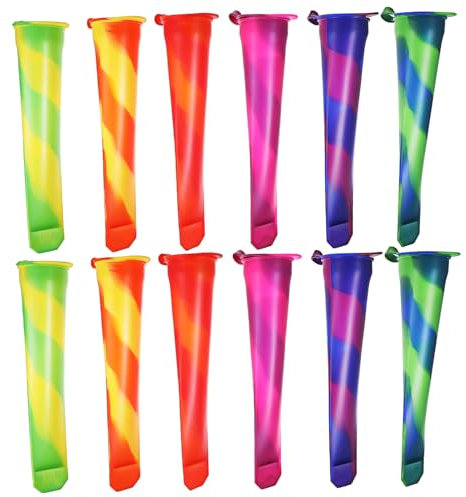 Ciieeo 12piezas Moldes Para Paletas Silicona Múltiples Compartimentos Fácil De Usar