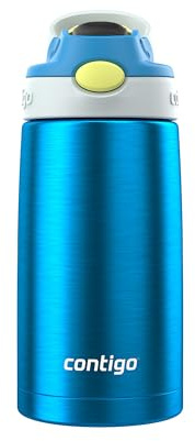 Contigo Autospout Water Bottle with Straw 13 oz Blue Poppy/Glacier