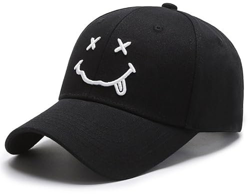 FUIPVGI Baseball Cap Unisex, Baseball-Mütze Gestickte, Classic Baumwolle Baseballkappen, Verstellbar Sommer Basecap für Herren Damen, Sonnenhut Sonnenschutz Hüte, für Sport Reisen Draußen (Schwarz)