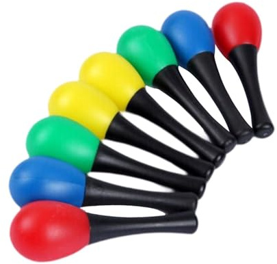 Baoblaze 8 Stück Maracas Handpercussion Rasseln Lateinamerikanisches Musikinstrument Sandhammer zum Spielen Konzert Partygeschenke Treffen