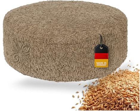 OMNANA® Cushy™ Coussin de méditation Rond - Coussin d'assise 10cm/15cm/20cm de Haut - Coussin de Yoga en Bouclette avec Rembourrage en épeautre - Coussin de Sol, Coussin pour méditation & Relaxation